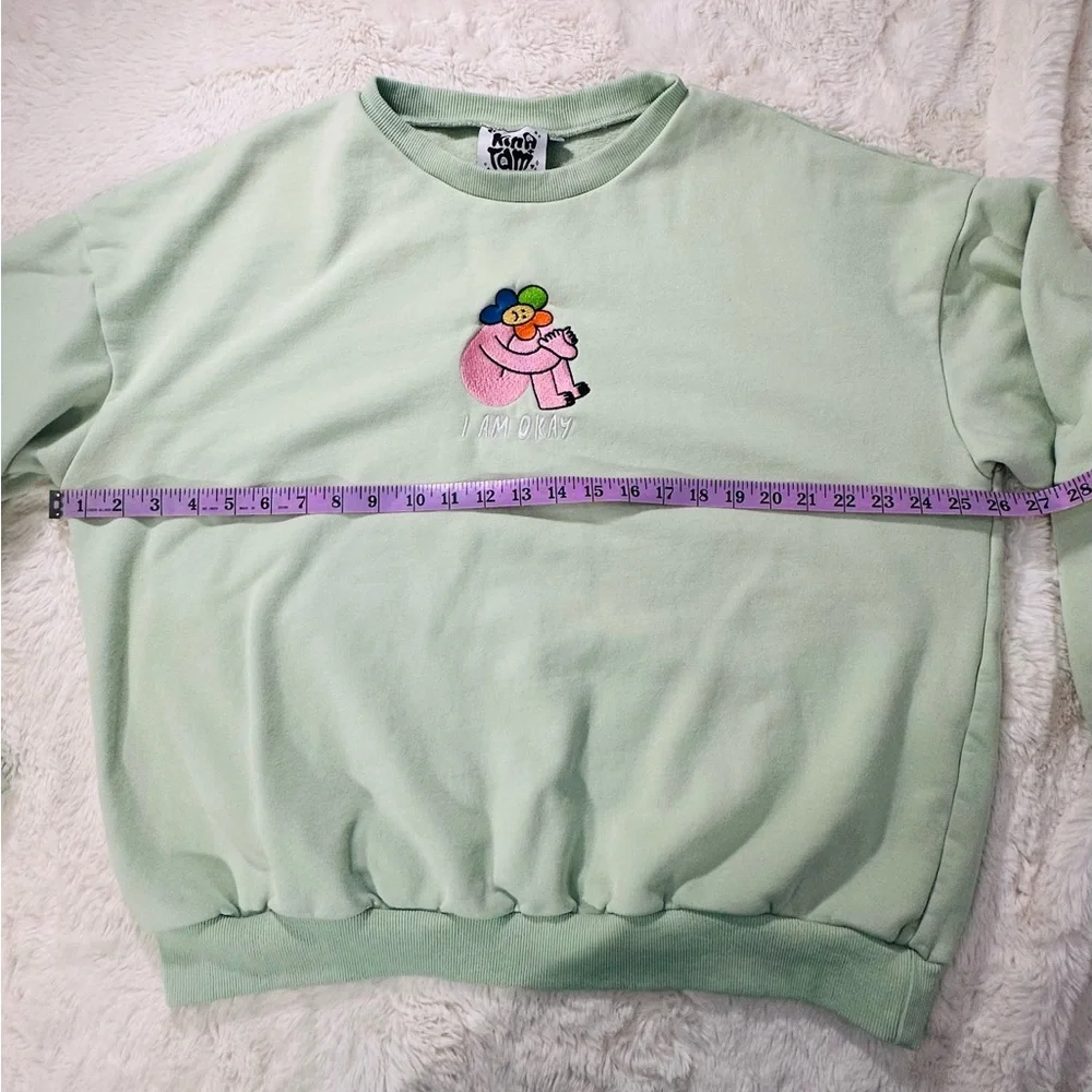 Kina and Tam I’m Okay Mint Sweatshirt Size XXXL Long Sleeve Organic Cotton Emo - Picture 6 of 7